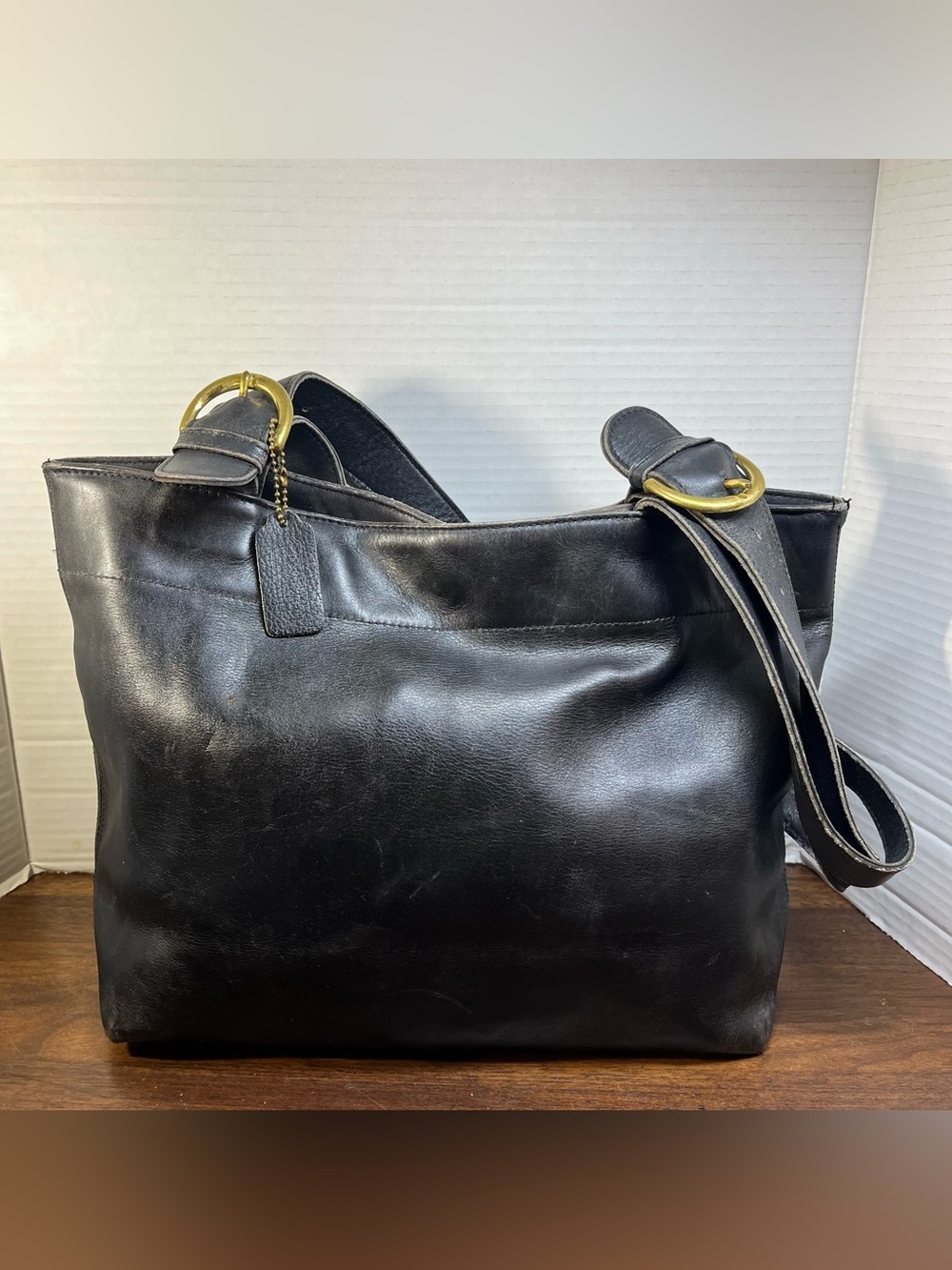 COACH Vintage SOHO Waverly Lafayette Black leather tote bag Purse 90s 4140